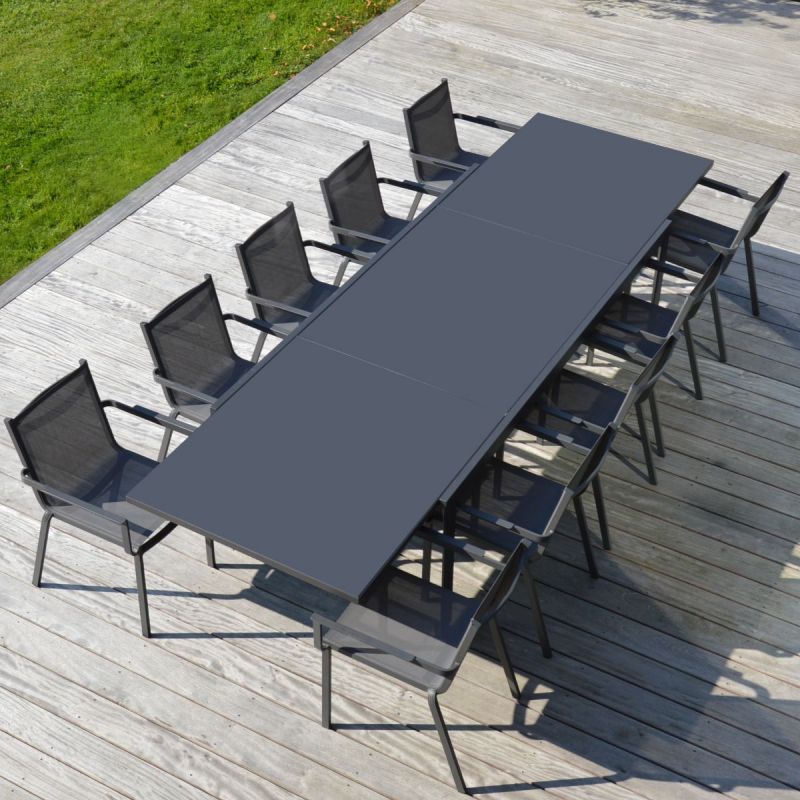 Table jardin aluminium extensible 3m40 - fuga