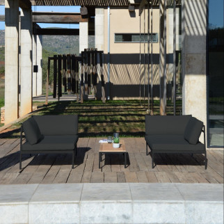 salon jardin modulable noir bois